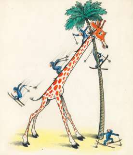 CHILDREN’S CURIOUS GEORGE H. A. REY. (HANS AUGUSTO REYERSBACH.) "Then all the monkeys put on their skis, climbed the tree, and slid do | Swann Galleries