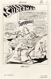ACTION COMICS #333 COMIC BOOK SPLASH PAGE ORIGINAL ART BY AL PLASTINO. | Hake’s