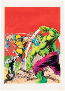 LA MASA (FEATURING COVER ART FROM INCREDIBLE HULK #181) SPANISH COMIC BOOK COVER ORIGINAL ART RECREATION BY RAFAEL LÓPEZ ESPÍ. | Hake’s