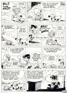 Roba | Boule et Bill - Jeux de Bill Encre de Chine pour le gag 671. Signée | Millon