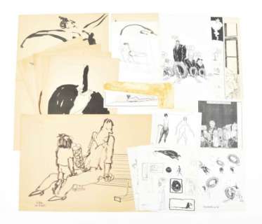 [ORIGINAL BOOK ARTWORK/CARTOONS] WILLEM VAN MAANEN (1934-2008). COLLECTION OF CA. 60 DRAWINGS IN (FELT-TIP) PEN/ BLACK INK | Zwiggelaar Auctions
