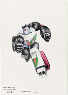 TRANSFORMERS: ACTION MASTERS (1990) - WHEELJACK CARD ORIGINAL ART. | Hake’s
