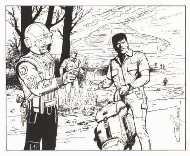 Bob Morane - Dessin original - Bob et la patrouille du temps - (2018) | Catawiki