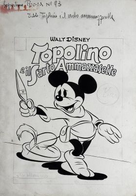 Ambrogio Vergani | Couverture Topolino e il Sarto Ammazzasette (Brave Little Tailor) | 2DGalleries