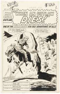KID COLT OUTLAW #122 COMPLETE 17 PAGE COVER STORY ORIGINAL ART BY JACK KELLER.