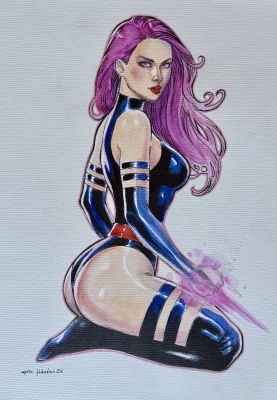 Marc Holanda | Psylocke Pin Up 9x12 | Raremarq (Buy It Now)