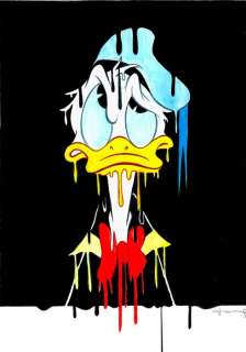 Donald Duck Melt in Summer - Large Painting - 57 x 52 cm - Tony Fernandez  - Art original | Catawiki