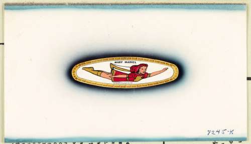 "MARY MARVEL" ORIGINAL ART FOR RARE 1940s DIE-CUT PIN. | Hake’s