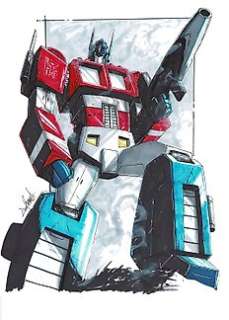  - Optimus Prime Portrait - Original Drawing - Livio Ramondelli - Artiste officiel des transformateurs 