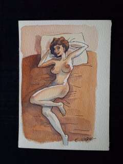 Maltaite, Éric - Dessin original en couleur - Nu féminin | Catawiki