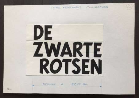 Tintin - De Zwarte Rotsen - Lettrage original - Page volante - EO - (1966) | Catawiki