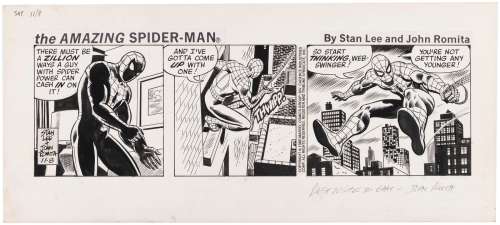 THE AMAZING SPIDER-MAN 1980 DAILY STRIP ORIGINAL ART BY JOHN ROMITA. | Hake’s