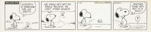 CHARLES M. SCHULZ. "Woodstock is Searching for His Identity." | Swann Galleries