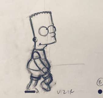 The Simpsons - BART - Original Animation Drawing - Matt Groening | Catawiki