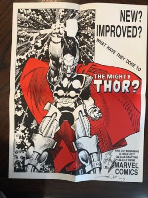 1983 Marvel Thor promo poster w/ original BETA RAY BILL WALTER SIMONSON drawing