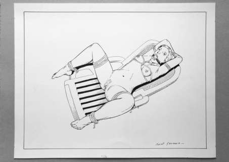 Saint Germain  - Illustrazione originale â€œBondageâ€ - firmata - Page volante | Catawiki