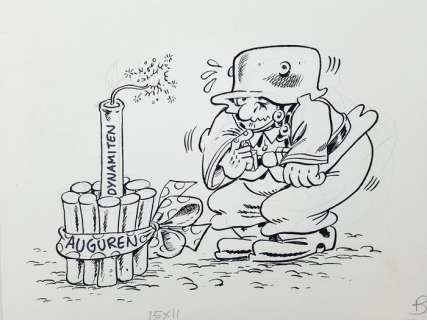 Sturmtruppen - Bonvi - Illustrazione Originale "Auguren Dynamiten" - Page volante | Catawiki