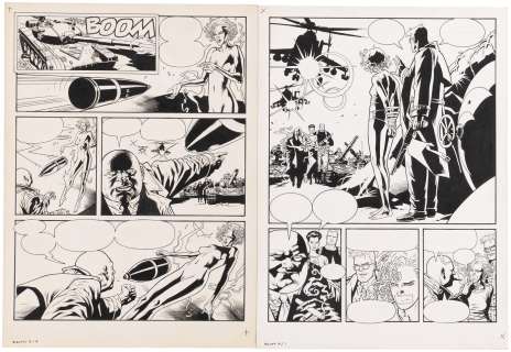 PENTHOUSE COMIX #4 SCION ORIGINAL ART PAGE PAIR BY KEVIN NOWLAN. | Hake’s
