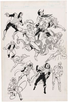 OFFICIAL HANDBOOK OF THE MARVEL UNIVERSE BULLPEN ARCHIVES ORIGINAL ART. | Hake’s
