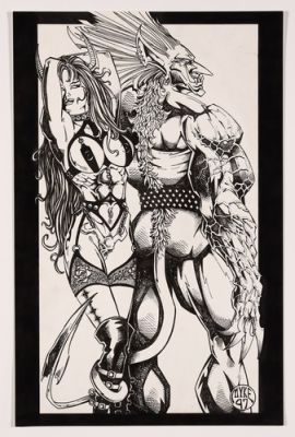 Demon Couple Pinup by MYKE (Mike Rechlin) | eBay US (Buy It Now)