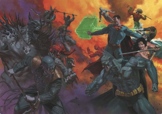 Original Art: Justice League vs. The Dark Knights by Riccardo Federici