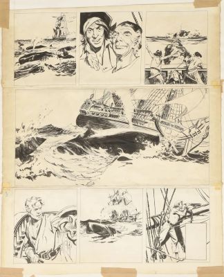 Paul Gillon (1926-2011) | Lot 141 : Capitaine Cormorant – Planche originale 1958 Encre de Chine sur… | Fauve Paris