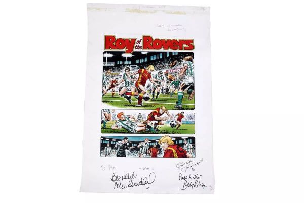 Artwork for Roy of the Rovers, signed by Matt Busby and others | misc / divers