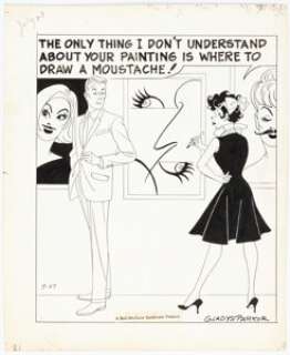 Gladys Parker - Mopsy Daily Single-Panel Comic Strip Original Art dated 7-27-64 (Bell-McClure Syndicate, c.1964).