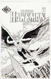 Richard Howell - The Official Hawkman Index #2 Cover Original Art (Independent Comics Group, 1986)....