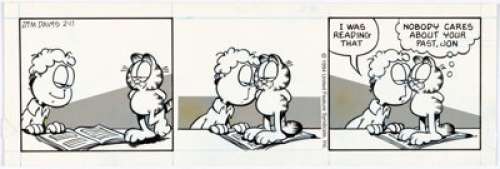 Davis, Jim | Jim Davis Garfield Daily Comic Strip Original Art dated 2-11-94 (United Feature Syndicate, 1994).... | Heritage