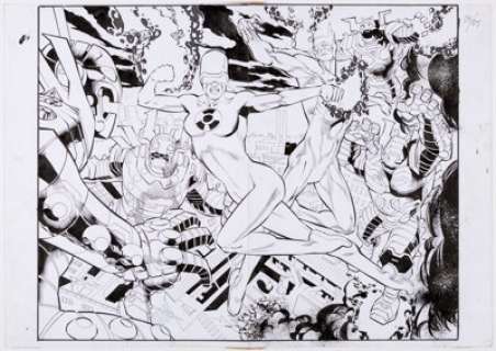 Bennett, Joe - Joe Bennett and Jonathan Lau Solar: Man of the Atom #4 Double Splash Pages 4-5 Original Art (Dynamite Entertainmen...