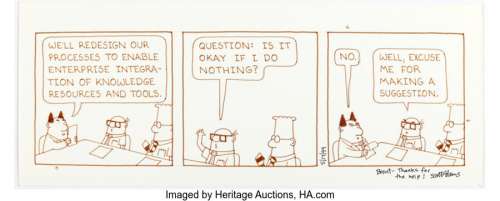 Adams, Scott - Scott Adams Dilbert Daily Comic Strip Original Art dated 5-14-99 (United Feature Syndicate, 1999)....