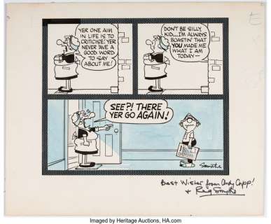 Smythe, Reg - Reg Smythe Andy Capp Daily Comic Strip Original Art (Sunday Mirror, c. 1960s). ...