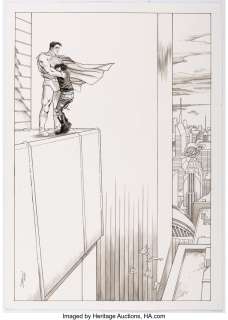 Unidentified artist - superhero sketches - Declan Shalvey All-Star Superman Re-creation Illustration Original Art (2020)....