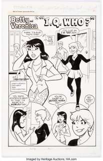 Parent, Dan - Dan Parent and Jon D‘Agostino Betty and Veronica Spectacular #38 Complete 5-Page Story "I.Q. Who?" Original Art (A... (Total: 5 Original Art)