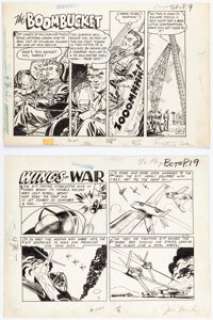 Andru, Ross - Ross Andru, Mike Esposito and John Belfi Joe Yank #14 and Exciting War #8 Complete Half-Page Stories O... (Total: 2 Original Art)