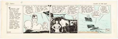 Caniff, Milton | Milton Caniff Terry and the Pirates Daily Comic Strip Original Art dated 2-10-36 (Chicago Tribune-N.Y. News Syndic... | Heritage
