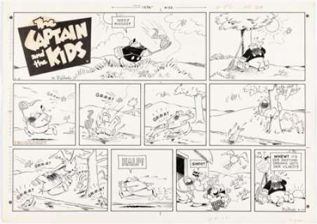 Dirks, John - John Dirks (as R. Dirks) The Captain and the Kids Sunday Comic Strip Original Art dated 9-17-72 (United Feature Sy...