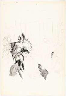 Krenkel, Roy G. | Roy G. Krenkel (Some Attributed) - Fantasy Illustrations, Sketches, and Story Page Original Art Group of 5 (c. 1932).... (Total: 5 Original Art) | Heritage