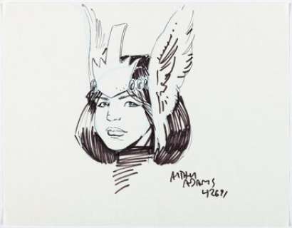 Adams, Arthur - Arthur Adams - Dani Moonstar as Valkyrie Illustration Original Art (1991)....