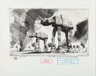 Robert Bailey "Battle Rages on Hoth" Star Wars Illustration Original Art (undated). | Heritage