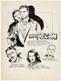 Eugene Hughes Mike Regan Comic Strip Pilot Page Original Art (1950s).