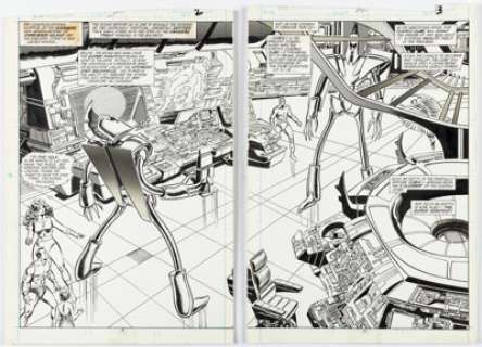 John Buscema and Tom Palmer The Avengers #290 Double Splash Pages 2-3 Original Art (Marvel, 1988). (Total: 2 Original Art) | Heritage