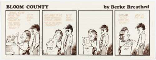 Berke Breathed Bloom County Daily Comic Strip Original Art dated 12-17-87 (Washington Post, 1987). | Heritage