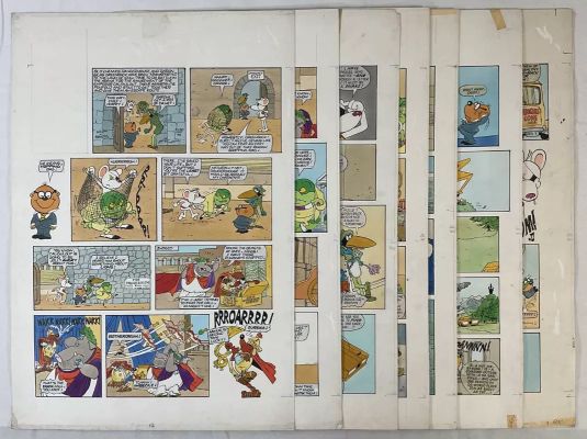 Lot 416 - DANGER MOUSE - 8 pages of original comimc book art from Look-In Magazine c.1980s (8) | Excalibur Auctions