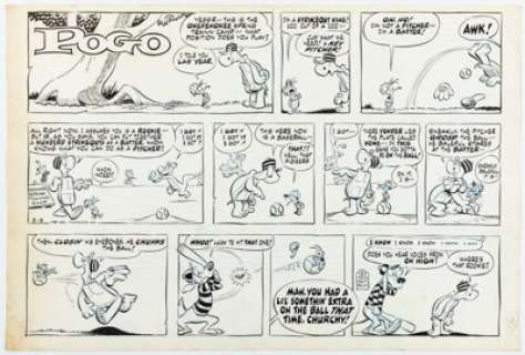 Walt Kelly Pogo Sunday Comic Strip Original Art dated 3-3-63 (Hall Syndicate, 1963). | Heritage