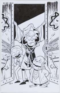 Troy Little Rick and Morty vs. Dungeons & Dragons #3 Cover Original Art (IDW, 2018).