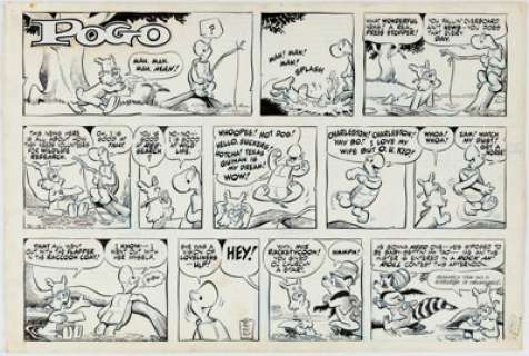 Walt Kelly Pogo Sunday Comic Strip Original Art dated 10-15-61 (Hall Syndicate, Inc., 1961). | Heritage