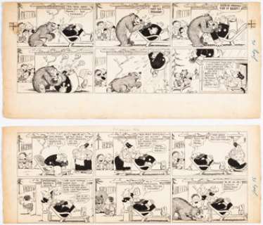 Harold Knerr The Katzenjammer Kids Sunday Comic Strip Original Art dated 7-16-33 (King Features Syndicate, 1933). (Total: 2 Items) | Heritage