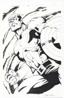 Dan Jurgens and Art Thibert Captain America #34 Splash Page 1 Original Art (Marvel, 2000). | Heritage